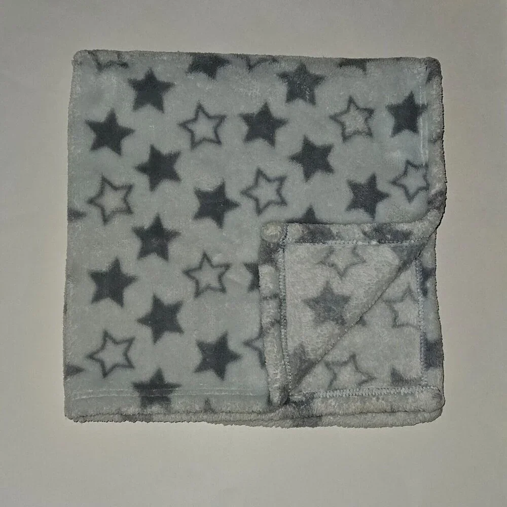 Baby Gear Gray Stars Fleece Baby Blanket Soft 30